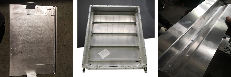 鋁柜門點焊樣品，電池鋁箱點焊樣品，鋁工具箱點焊樣品