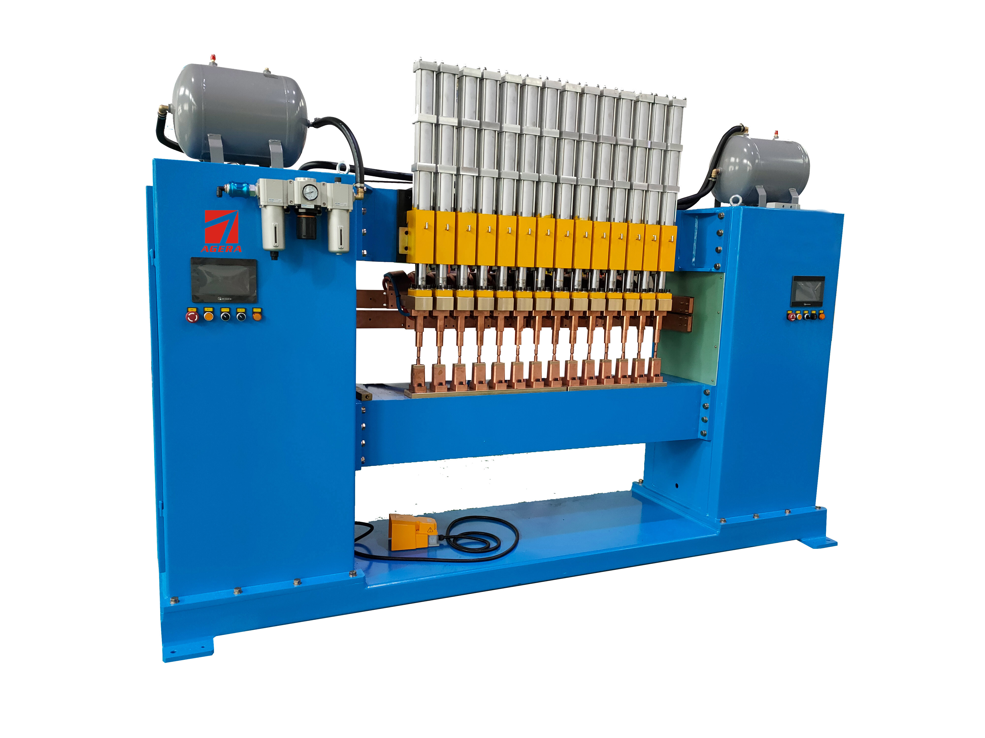 龍門(mén)式板材散熱器自動(dòng)多點(diǎn)焊機(jī),換熱器多頭焊機(jī)