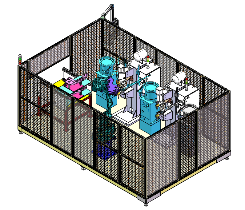 汽車(chē)部件全自動(dòng)點(diǎn)凸焊工作站