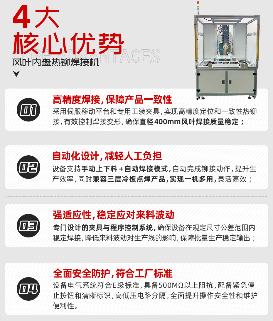 風(fēng)葉內(nèi)盤熱鉚焊接機(jī)詳情核心優(yōu)勢