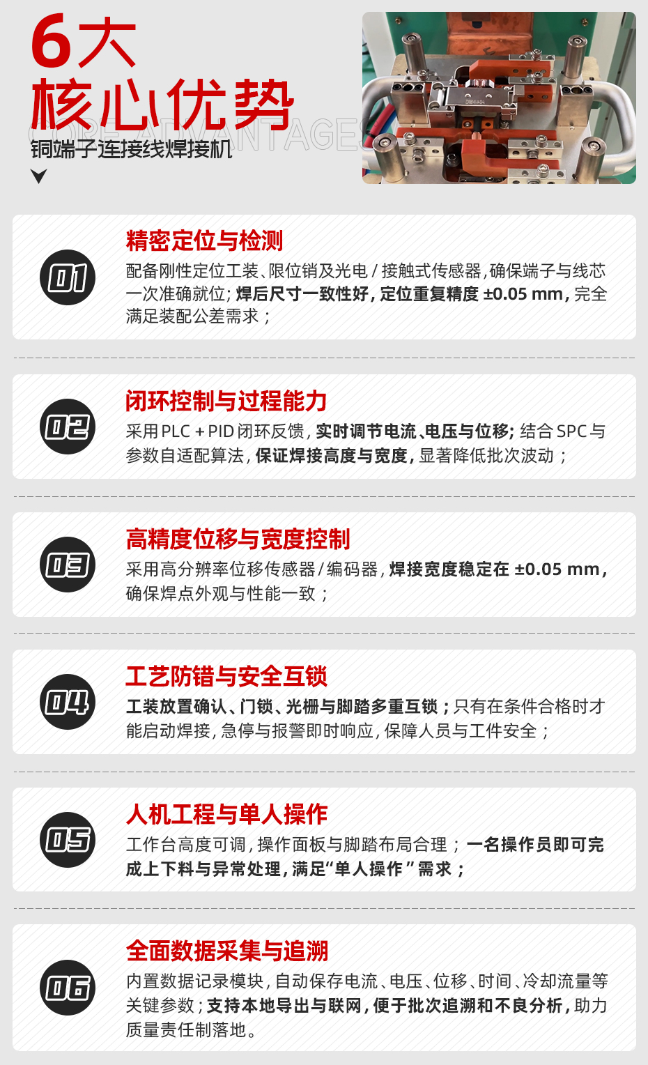 銅端子連接線焊接機詳情核心優(yōu)勢